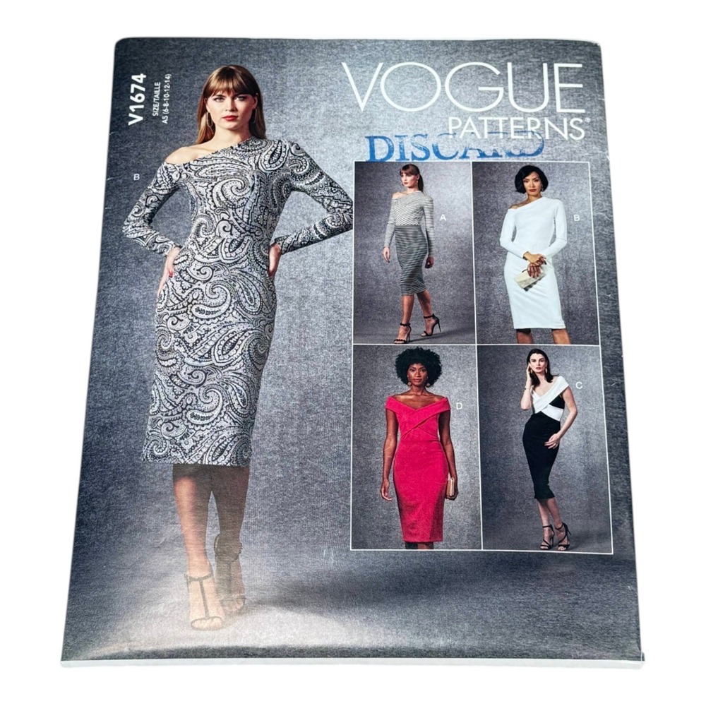 Vogue Sewing Pattern V1674 Size 6-14 White‎ Misses Dress Uncut USA